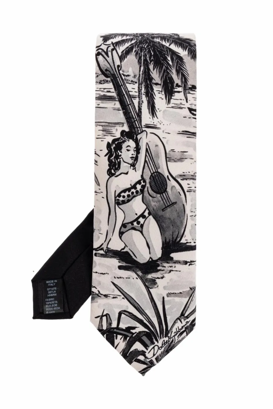 Dolce & Gabbana SZARY Jedwabny krawat