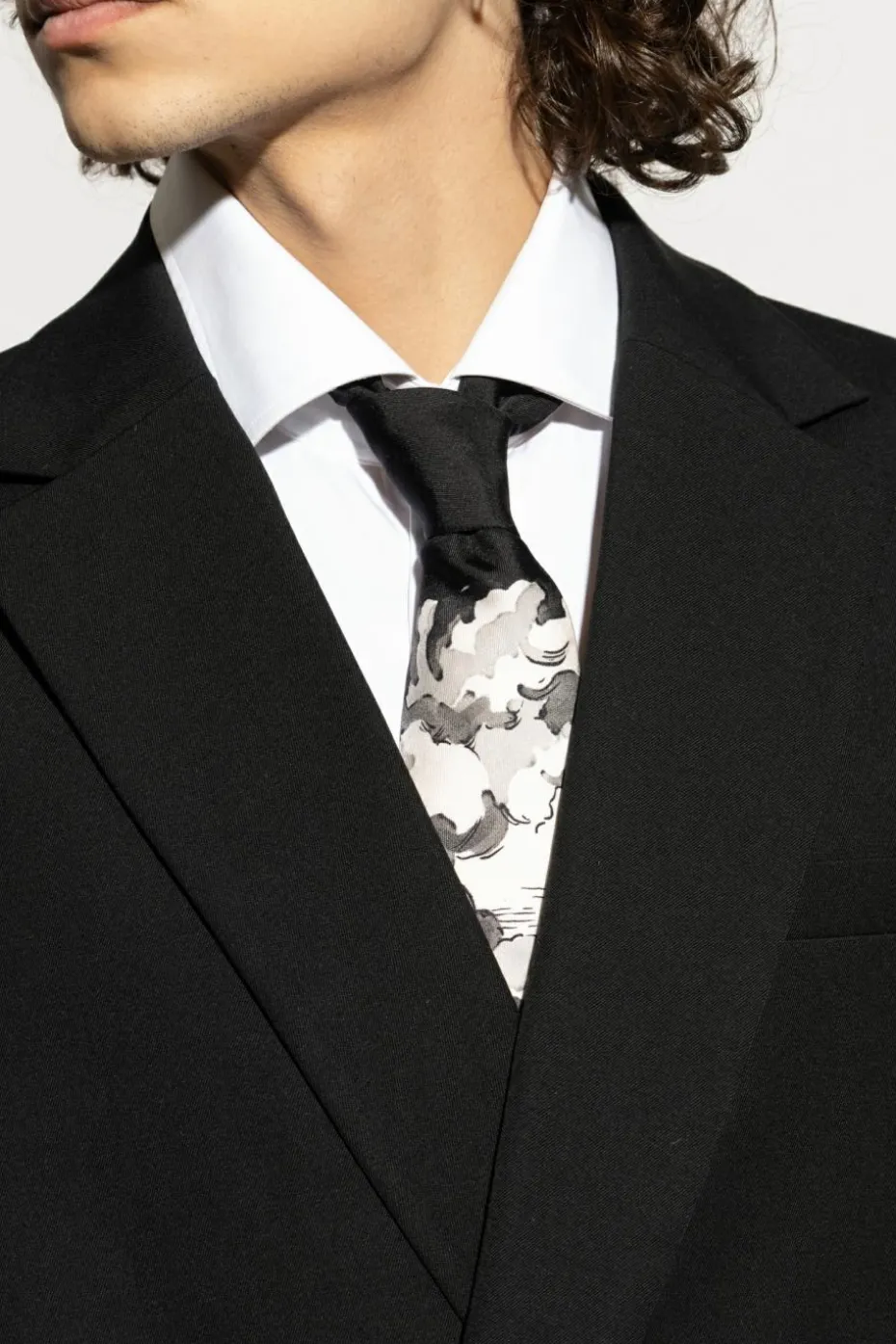 Dolce & Gabbana SZARY Jedwabny krawat