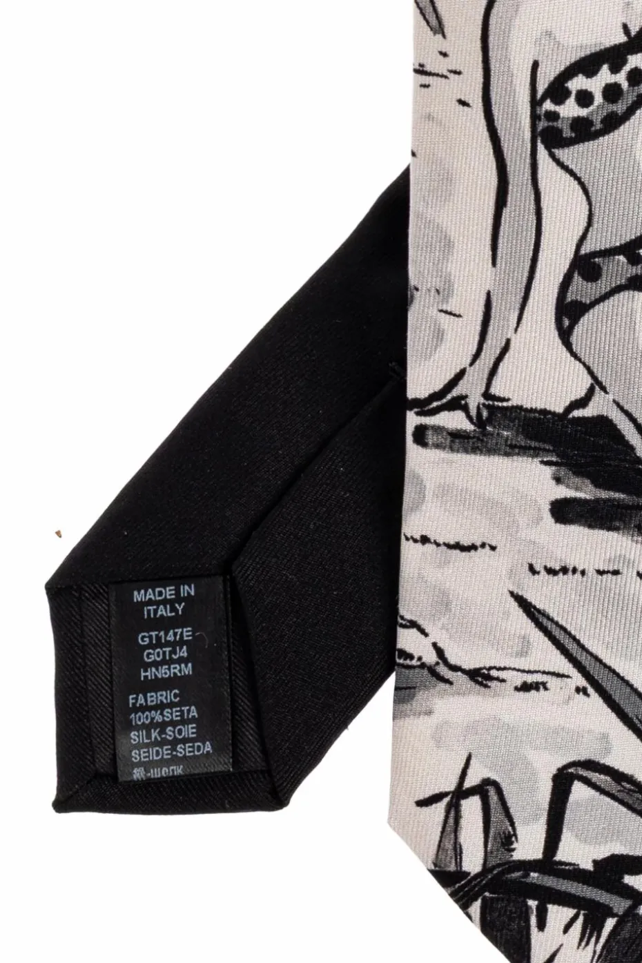 Dolce & Gabbana SZARY Jedwabny krawat