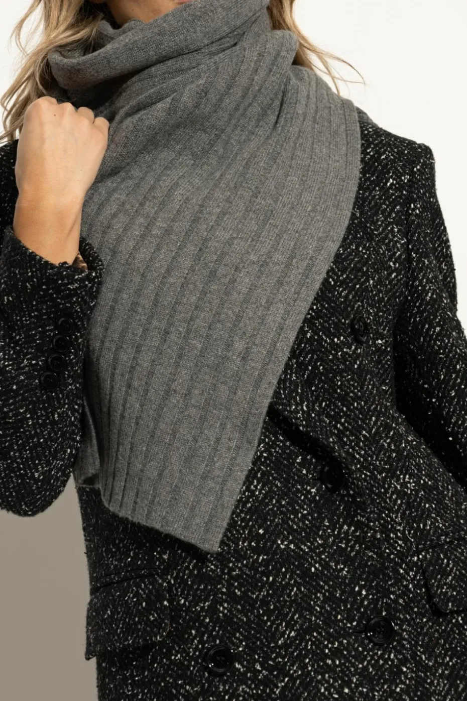 Dolce & Gabbana SZARY Kaszmirowy szal