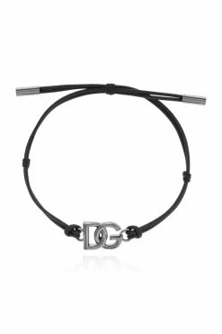 Dolce & Gabbana SZARY Regulowana bransoleta z logo