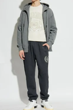 Dolce & Gabbana SZARY Spodnie dresowe z nadrukowanym logo