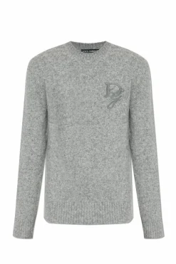 Dolce & Gabbana SZARY Sweter z wyszytym logo