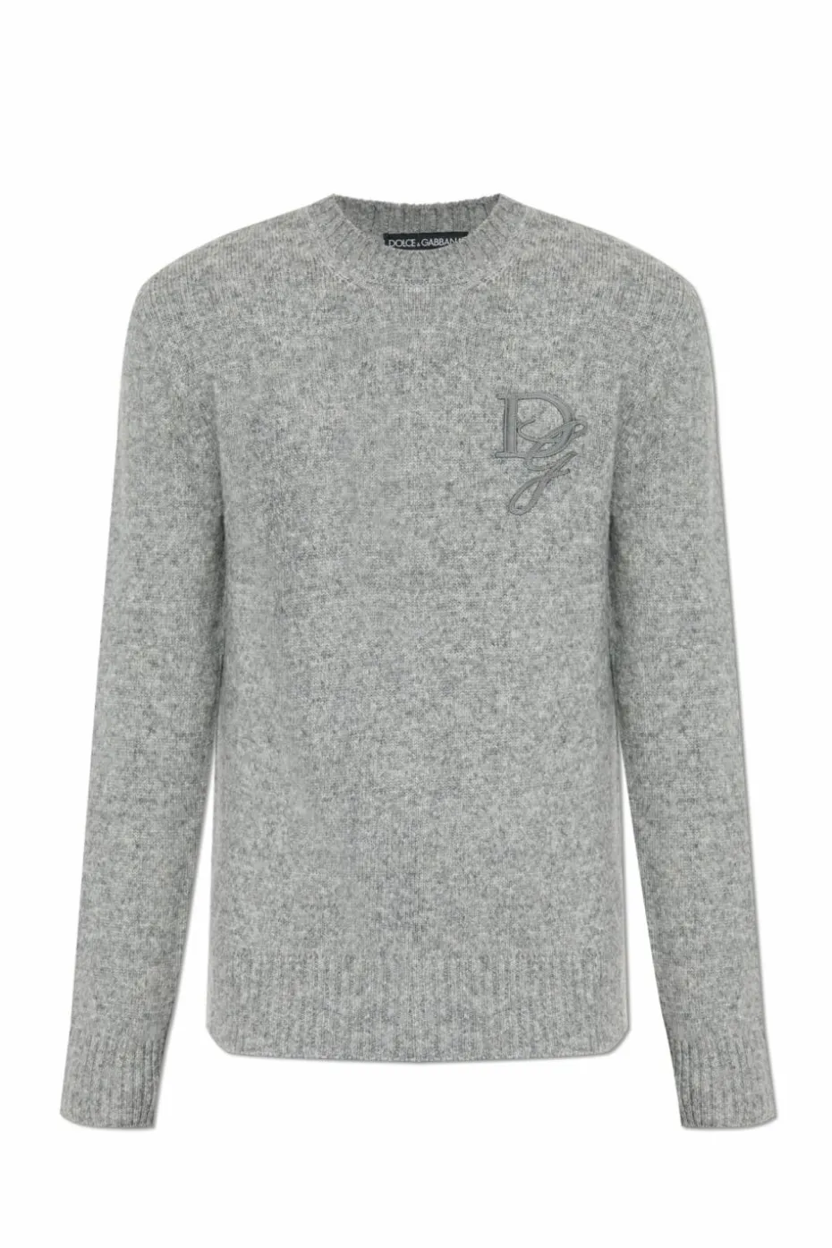 Dolce & Gabbana SZARY Sweter z wyszytym logo