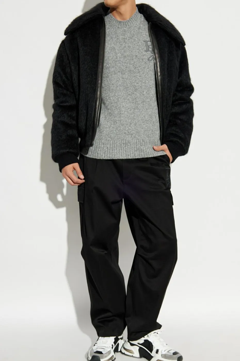 Dolce & Gabbana SZARY Sweter z wyszytym logo