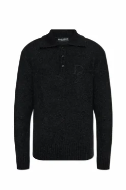 Dolce & Gabbana SZARY Sweter typu polo