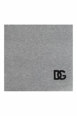 Dolce & Gabbana SZARY Szal z wyszytym logo