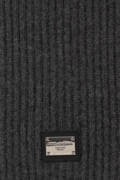 Dolce & Gabbana SZARY Szal z aplikacją z logo