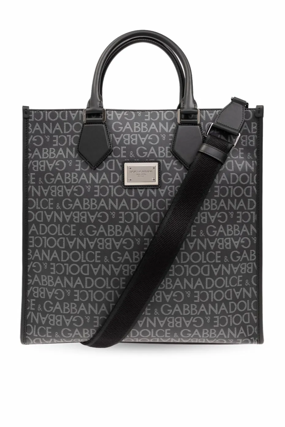 Dolce & Gabbana SZARY Torba z monogramem typu ‘shopper’