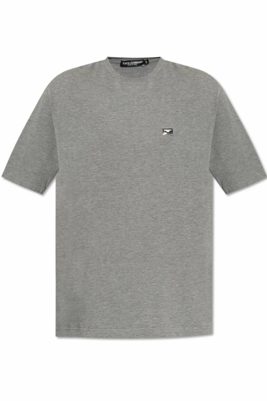Dolce & Gabbana SZARY T-shirt z aplikacją z logo