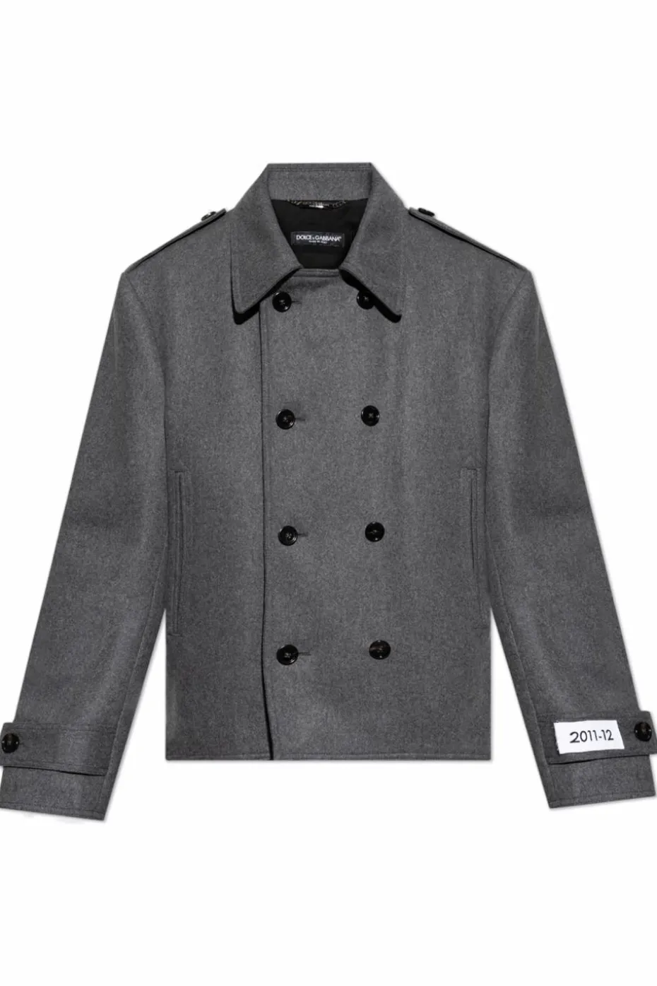 Dolce & Gabbana SZARY Wełniana kurtka