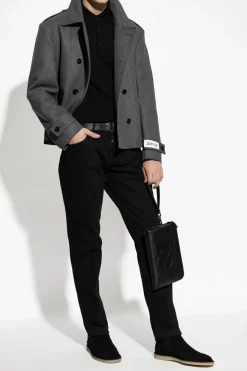 Dolce & Gabbana SZARY Wełniana kurtka