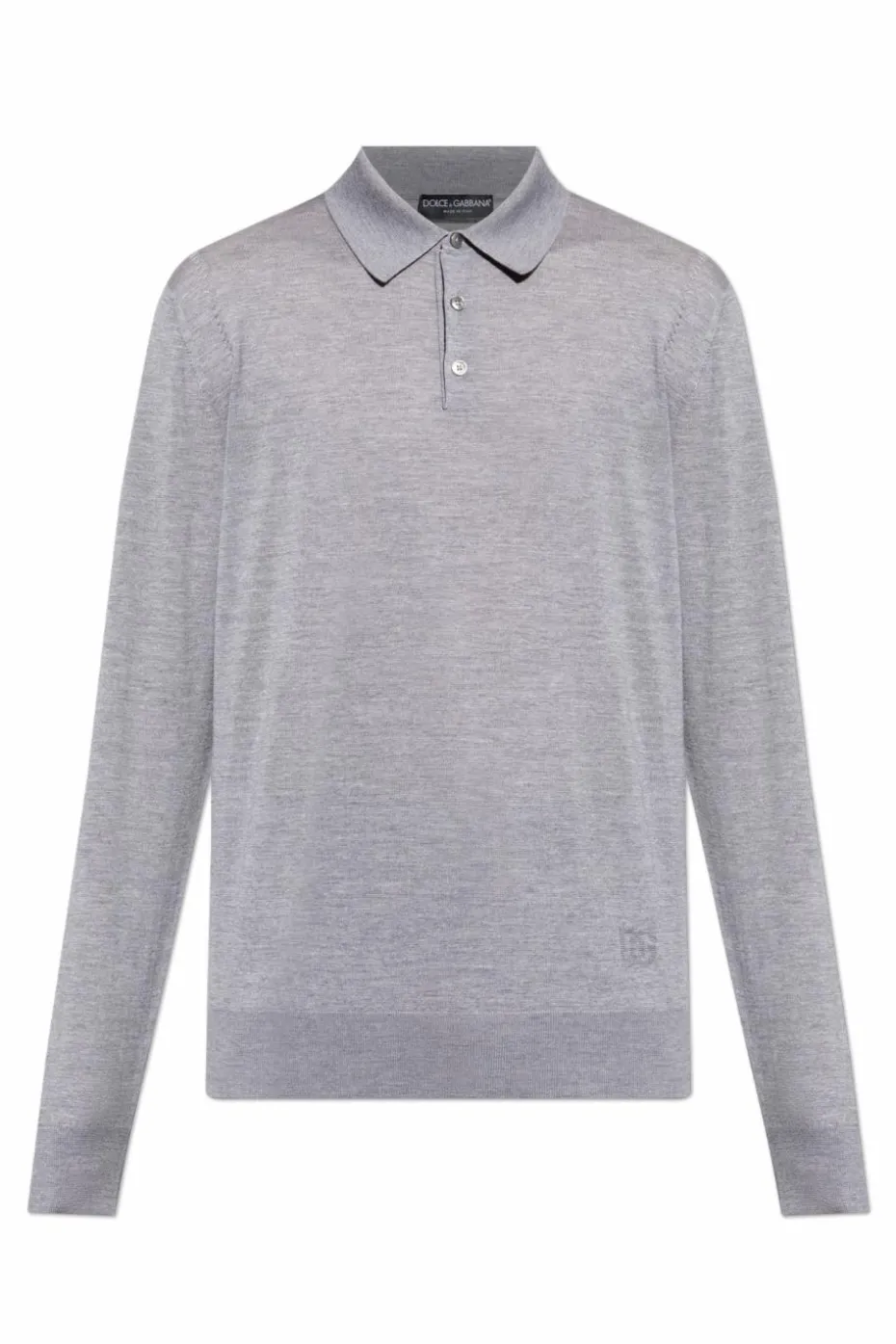 Dolce & Gabbana SZARY Wełniany sweter polo