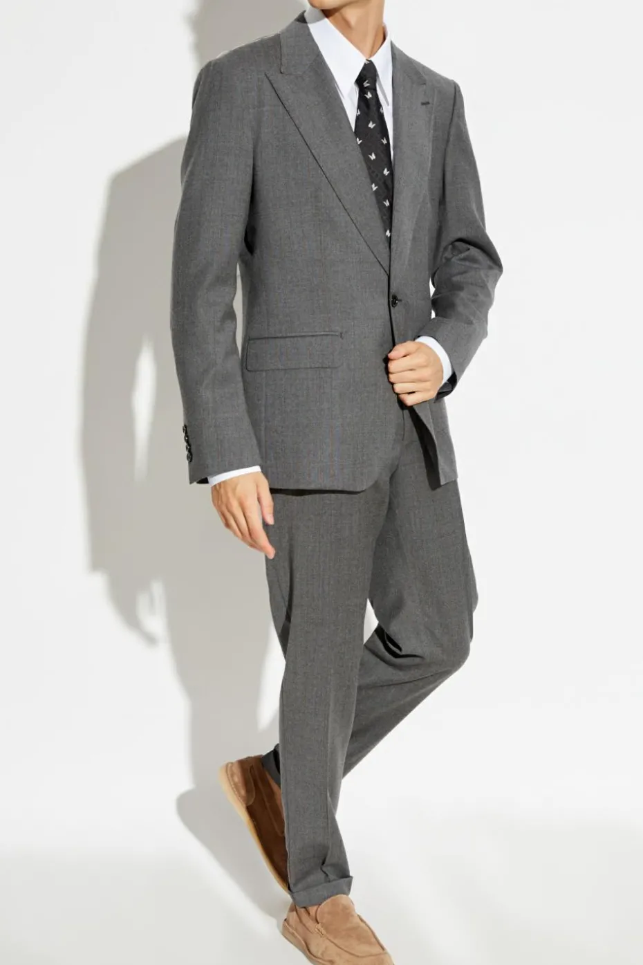 Dolce & Gabbana SZARY Wełniane spodnie