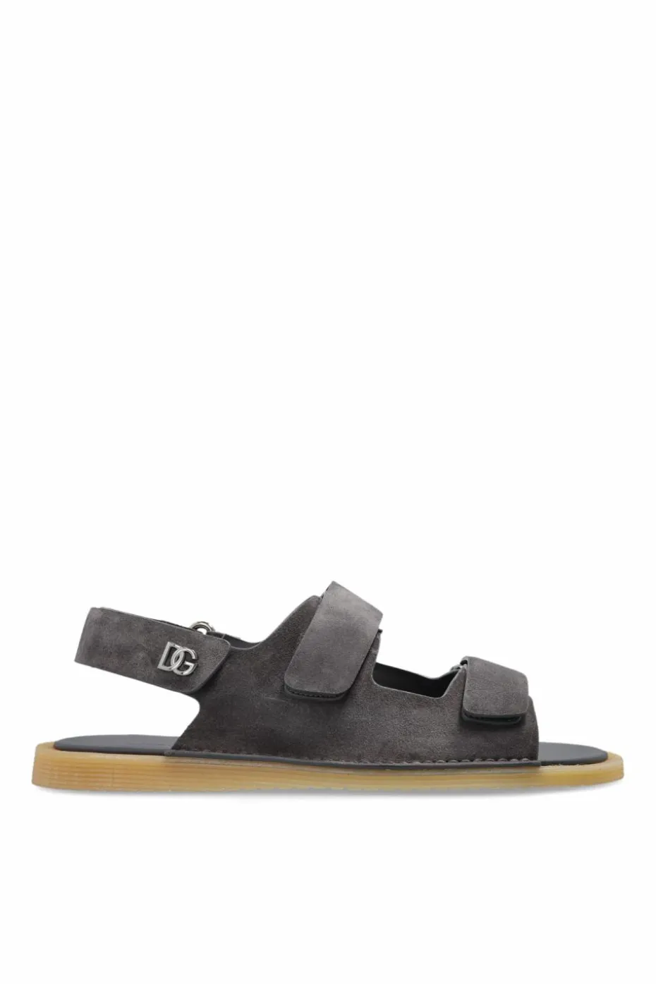 Dolce & Gabbana SZARY Zamszowe sandały