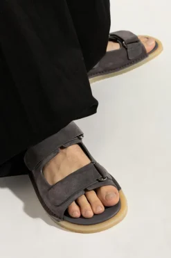 Dolce & Gabbana SZARY Zamszowe sandały