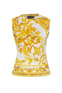 Dolce & Gabbana ŻÓŁTY Jedwabny top
