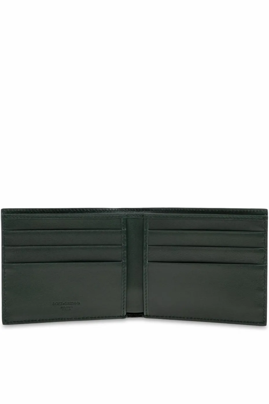 Dolce & Gabbana ZIELONY Skórzany portfel z logo