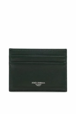 Dolce & Gabbana ZIELONY Skórzane etui na karty