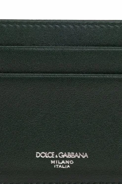 Dolce & Gabbana ZIELONY Skórzane etui na karty
