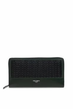 Dolce & Gabbana ZIELONY Skórzany portfel