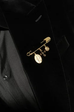 Dolce & Gabbana ZŁOTY Broszka z zawieszkami