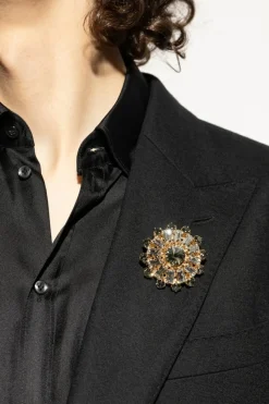 Dolce & Gabbana ZŁOTY Broszka z motywem kwiatowym