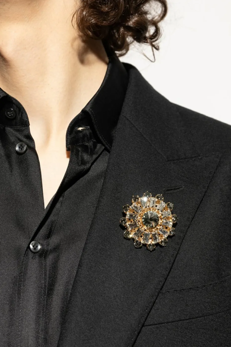 Dolce & Gabbana ZŁOTY Broszka z motywem kwiatowym