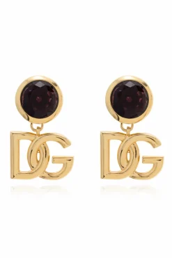 Dolce & Gabbana ZŁOTY Klipsy z połyskującym kryształem