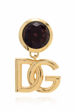 Dolce & Gabbana ZŁOTY Klipsy z połyskującym kryształem