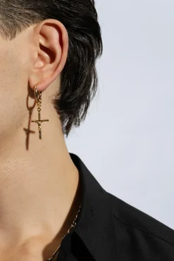 Dolce & Gabbana ZŁOTY Kolczyk z motywem religijnym