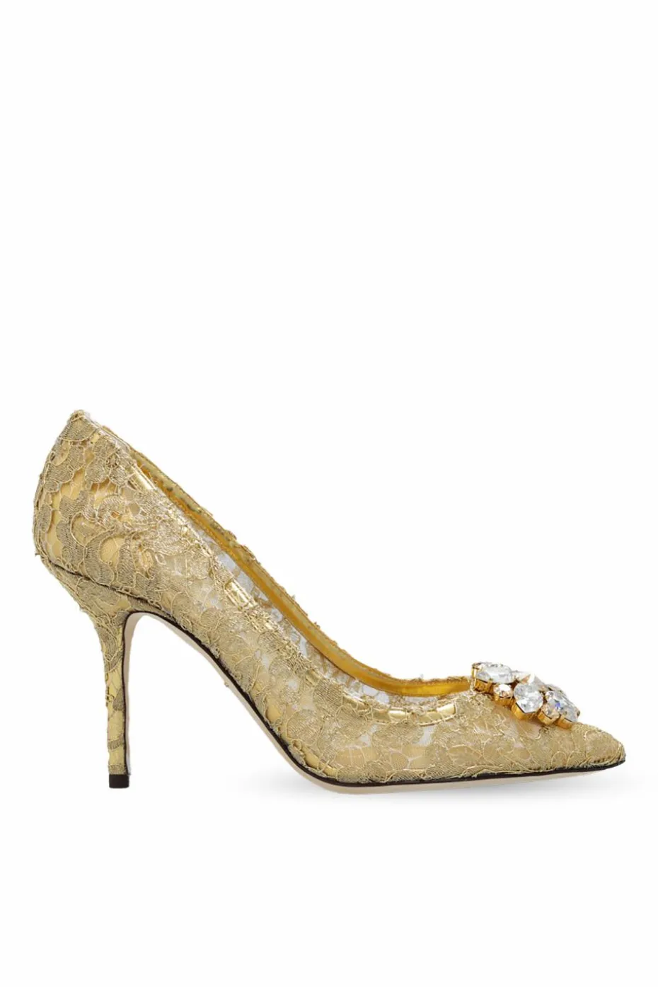 Dolce & Gabbana ZŁOTY Koronkowe szpilki