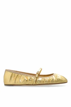 Dolce & Gabbana ZŁOTY Skórzane baleriny