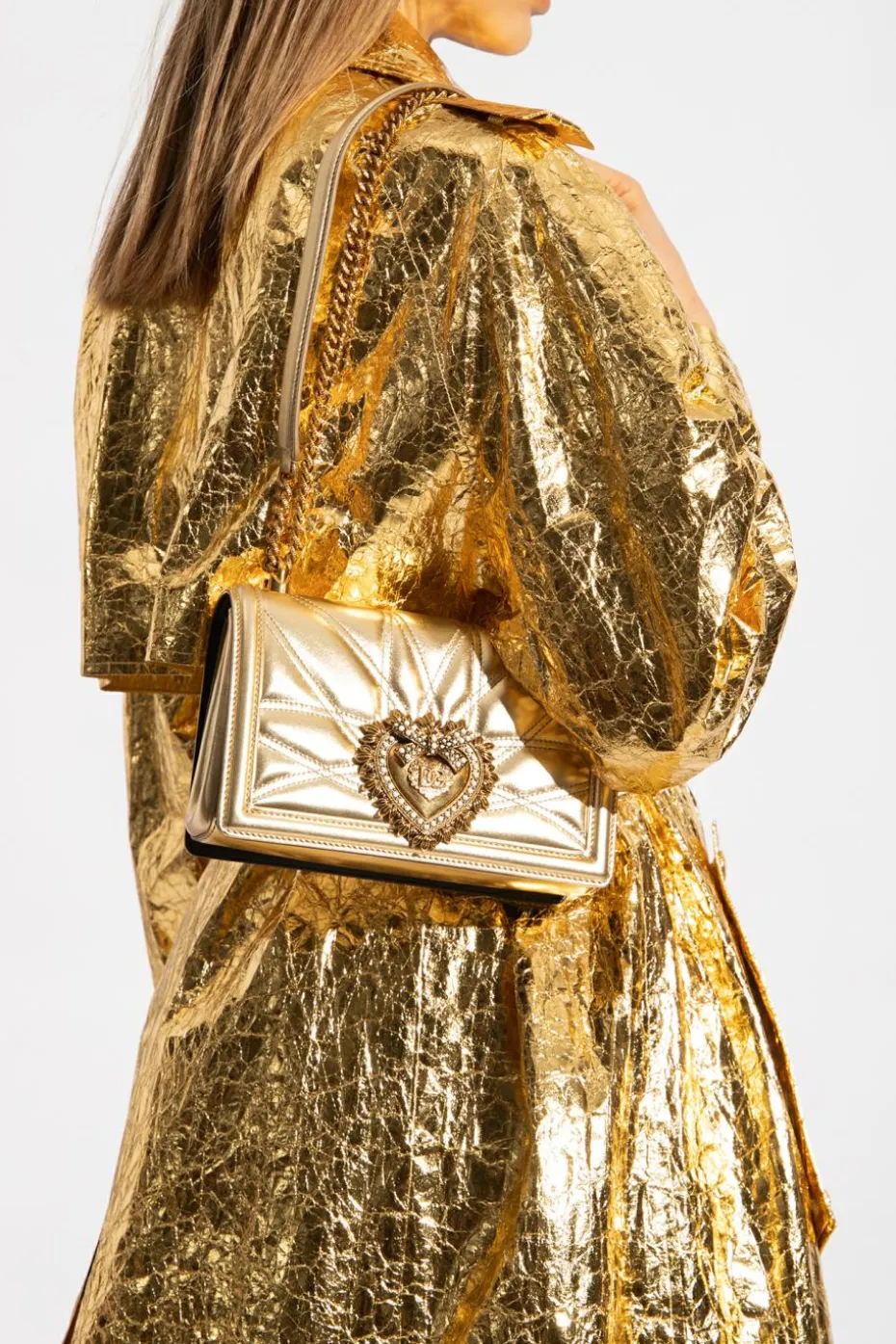 Dolce & Gabbana ZŁOTY Torba na ramię ‘Devotion Medium’