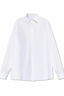 Dries Van Noten BIAŁY Koszula ze wzorem w pasy