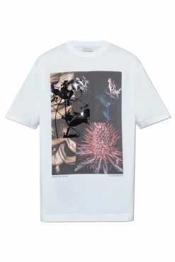 Dries Van Noten BIAŁY T-shirt z nadrukiem