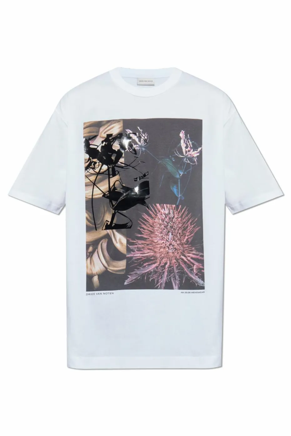 Dries Van Noten BIAŁY T-shirt z nadrukiem