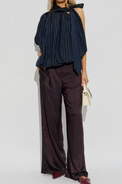 Dries Van Noten BORDO Spodnie w pasy