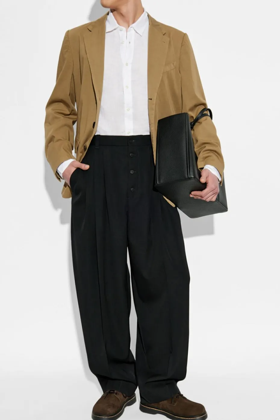Dries Van Noten BRĄZOWY Bawełniana marynarka