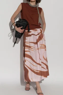 Dries Van Noten BRĄZOWY Bawełniana kamizelka