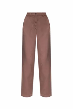Dries Van Noten BRĄZOWY Spodnie z szerokimi nogawkami