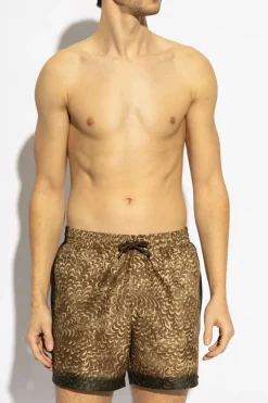 Dries Van Noten BRĄZOWY Szorty kąpielowe