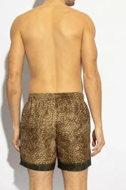 Dries Van Noten BRĄZOWY Szorty kąpielowe