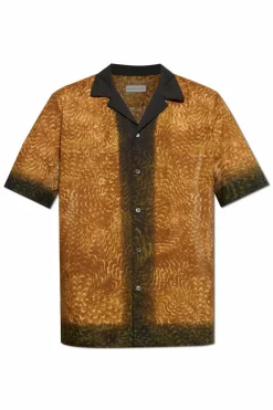 Dries Van Noten BRĄZOWY Wzorzysta koszula