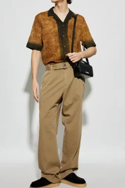 Dries Van Noten BRĄZOWY Wzorzysta koszula