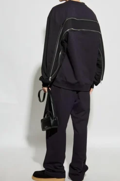 Dries Van Noten CZARNY Bluza z dekoracyjnym zamkiem