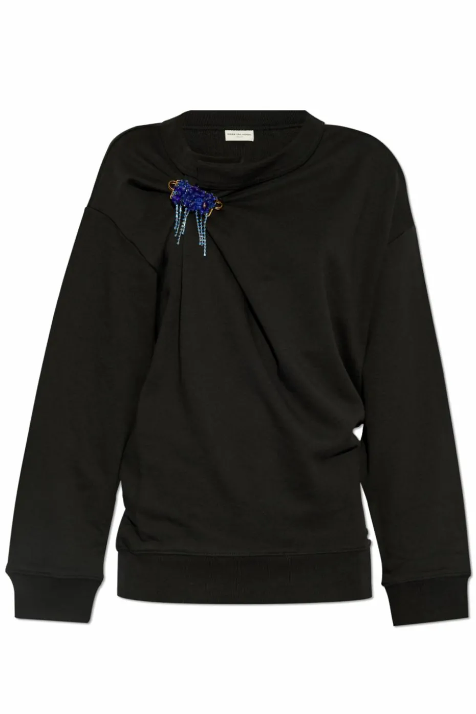 Dries Van Noten CZARNY Bluza z aplikacją