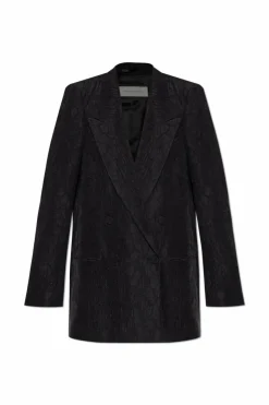 Dries Van Noten CZARNY Dwurzędowa marynarka