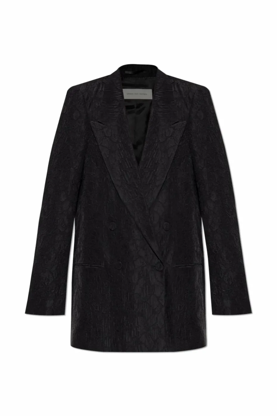 Dries Van Noten CZARNY Dwurzędowa marynarka