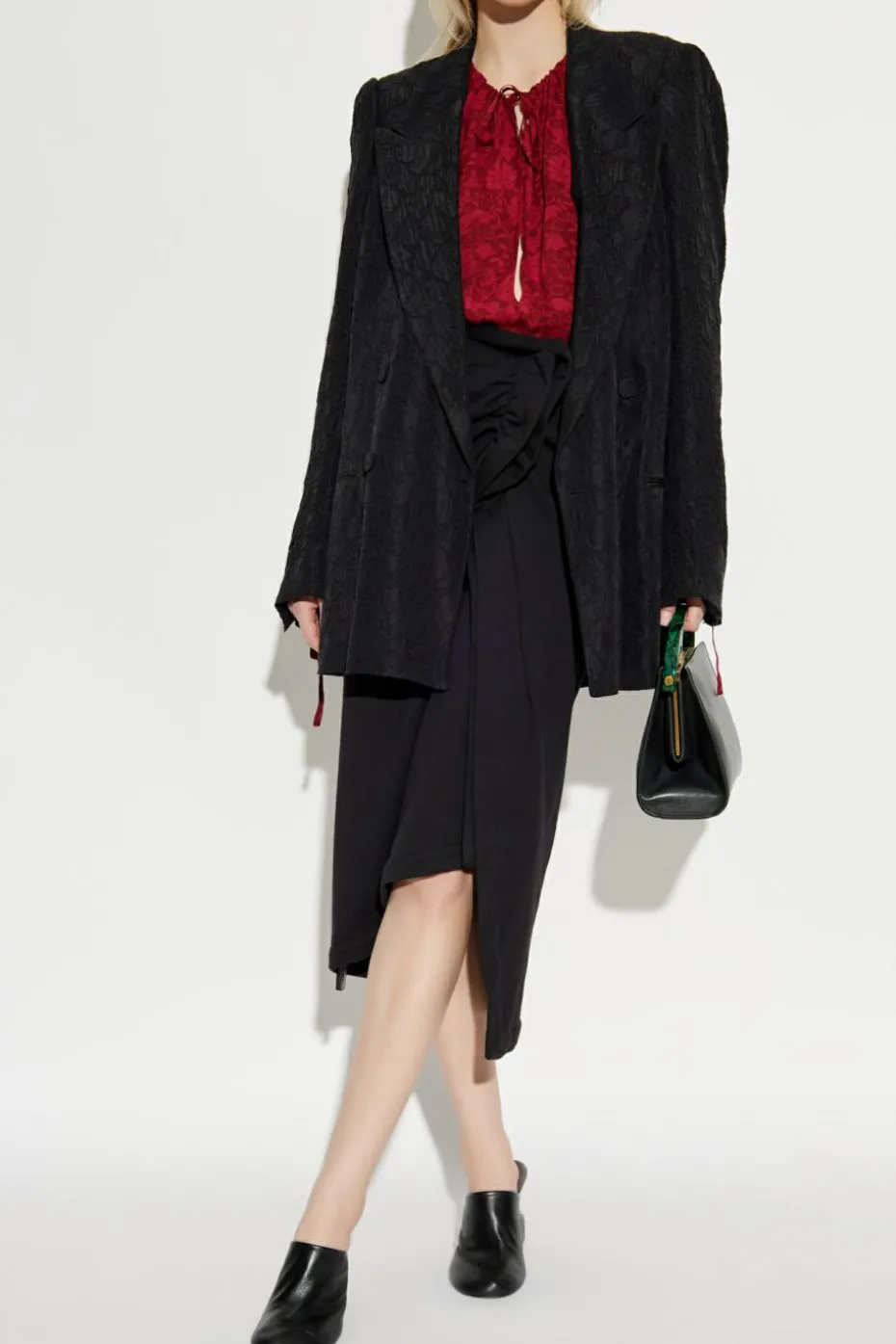 Dries Van Noten CZARNY Dwurzędowa marynarka
